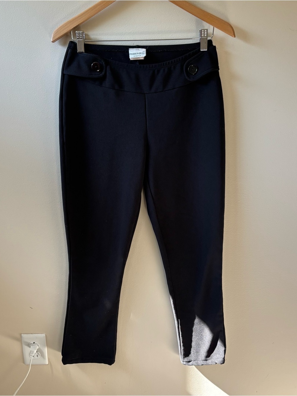 Fashion Bug Black Ankle Pants with Button Waist